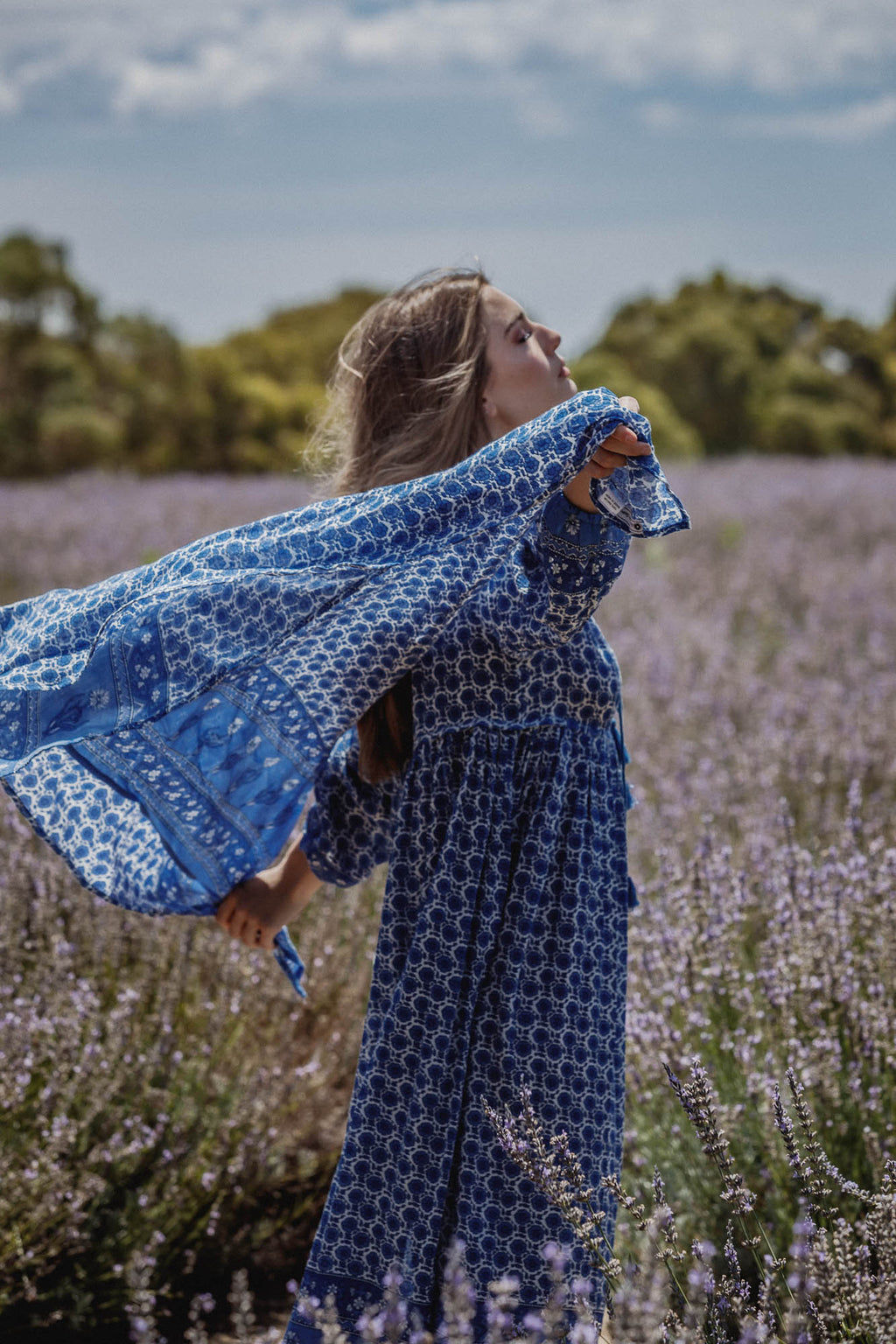 Wild beauty Scarf - Corn Blue