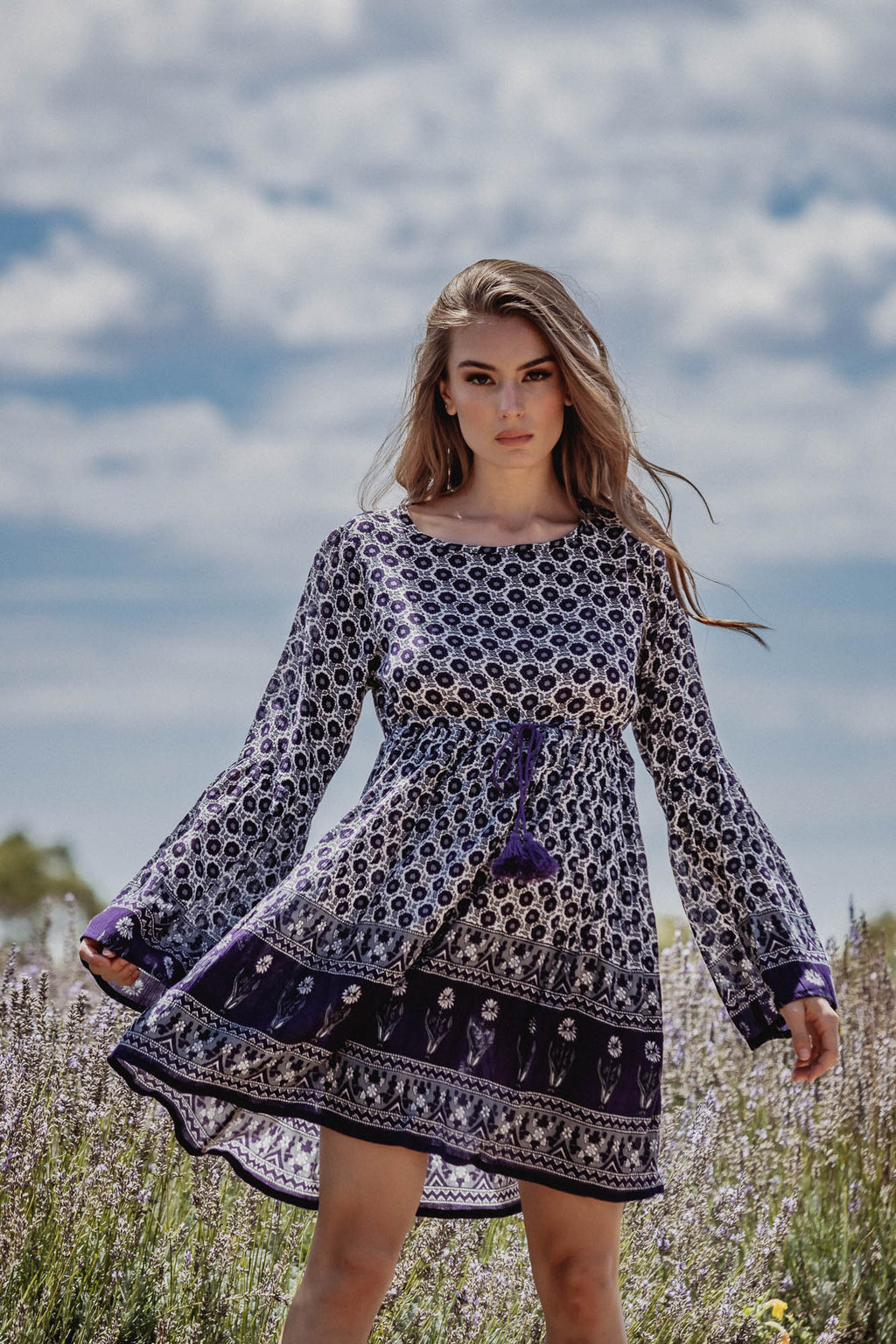 Stella Mini dress - Indigo Violet.