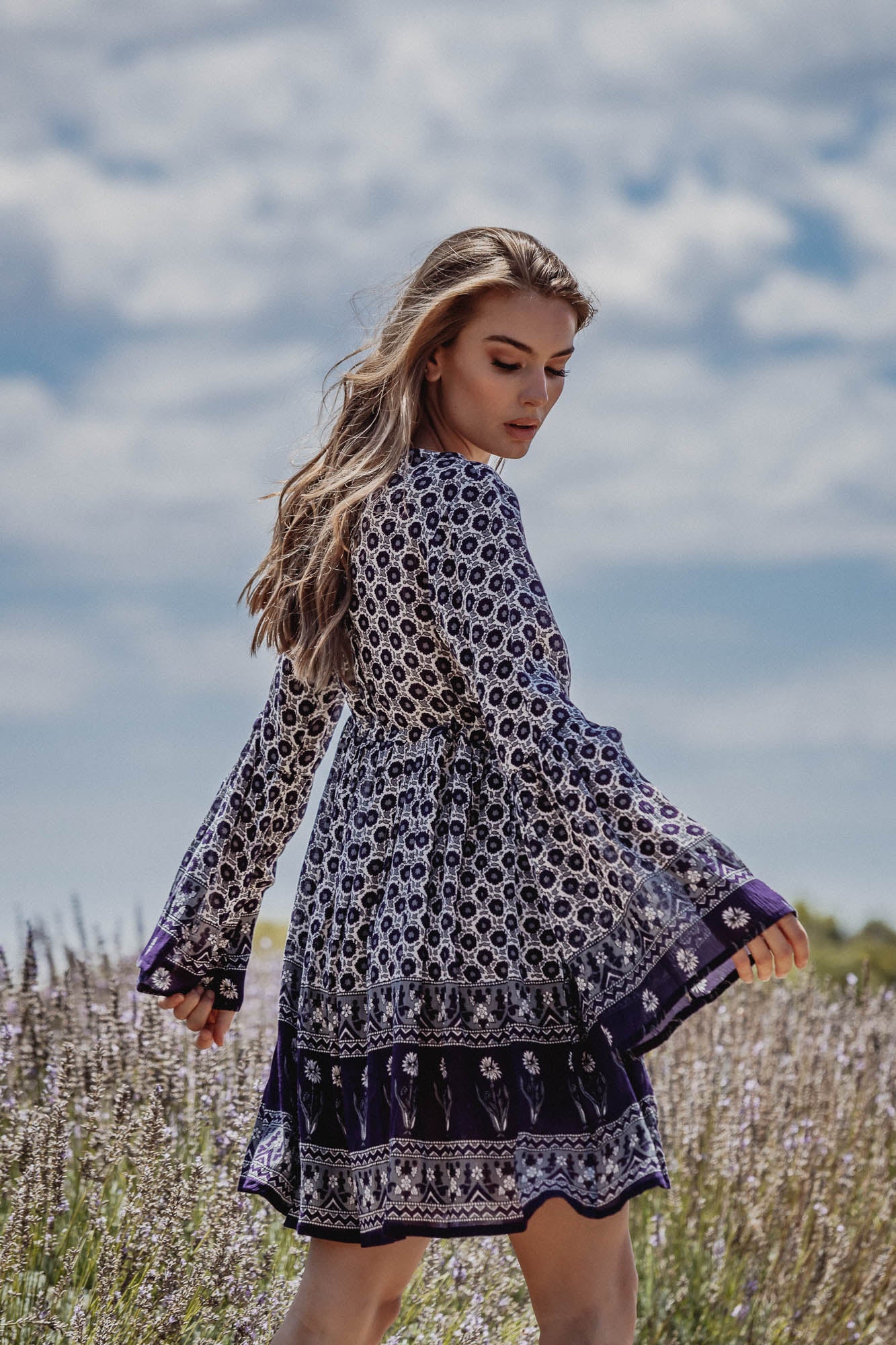 Stella Mini dress - Indigo Violet.