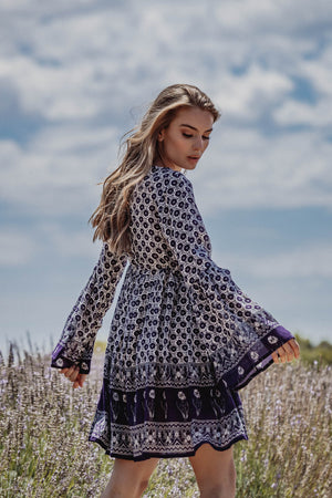 Stella Mini dress - Indigo Violet.