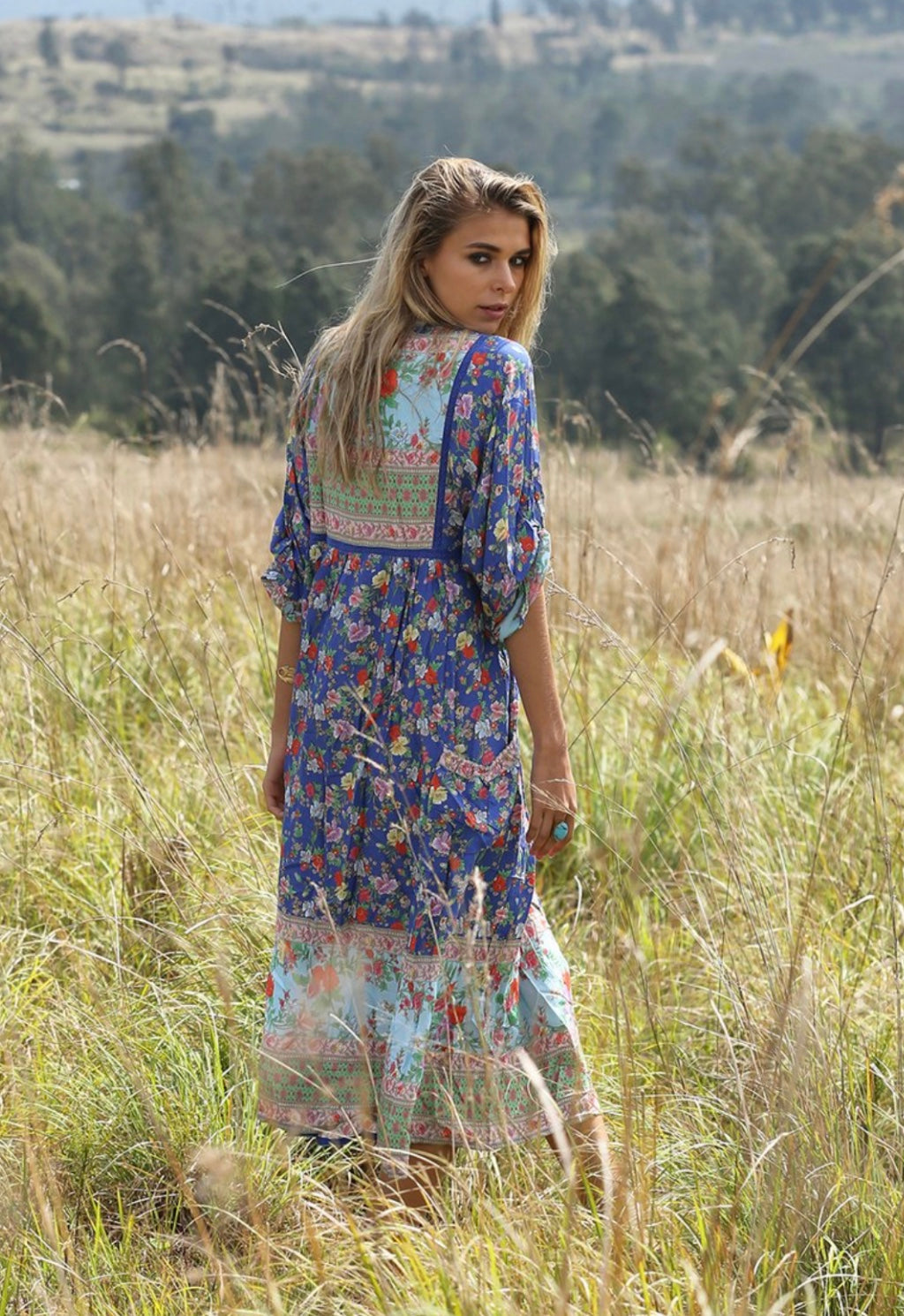 Miriam Boho Dress - Lapis Lazuli