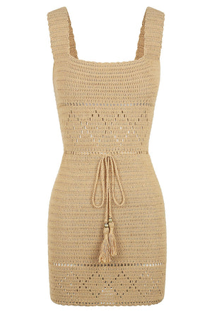 Sunchild Crochet Mini dress -Wheat