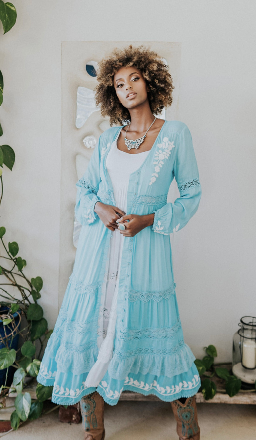 Dream Weaver Duster Dress - Bluebird