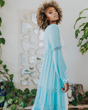 Dream Weaver Duster Dress - Bluebird