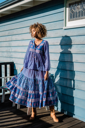 Gypsy Girl Skirt - Blue Iris