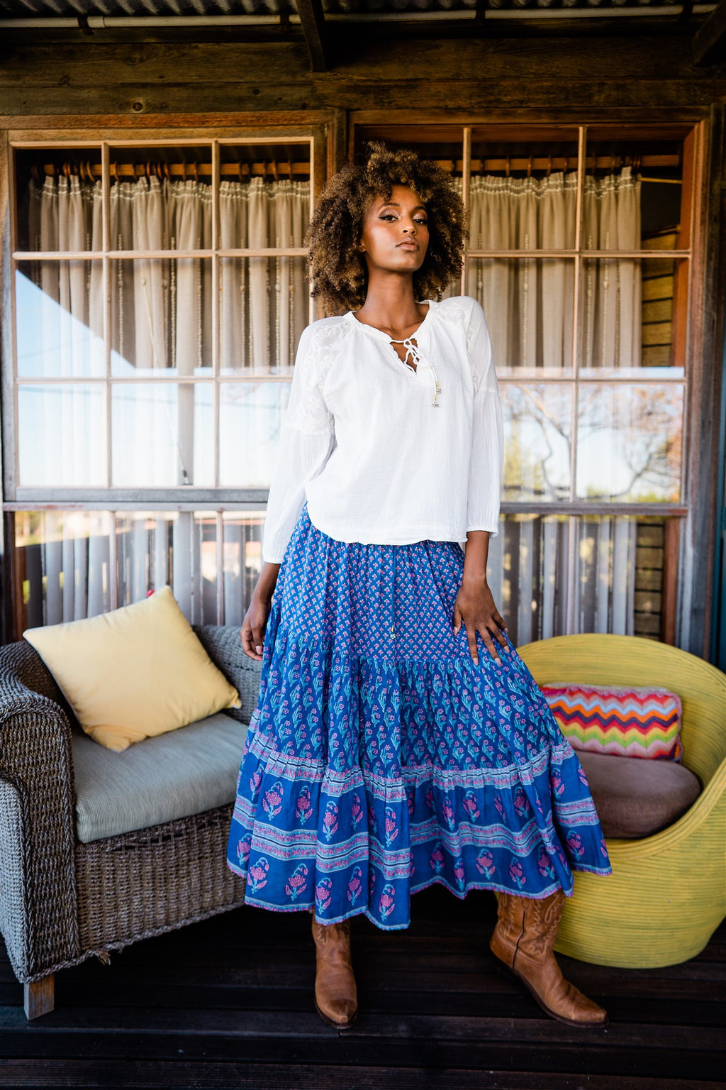 Gypsy Girl Skirt - Blue Iris