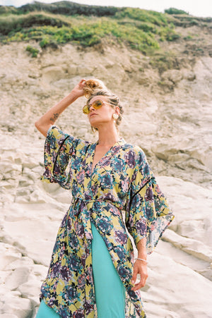 Emerald Luxe Kimono